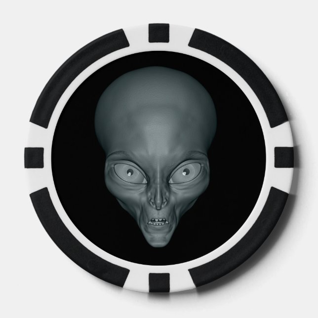 Individuelle Name UFO Alien Poker Chips (Vorderseite)