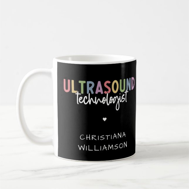 Individuelle Name Ultrasound Technologist Geschenk Kaffeetasse (Links)