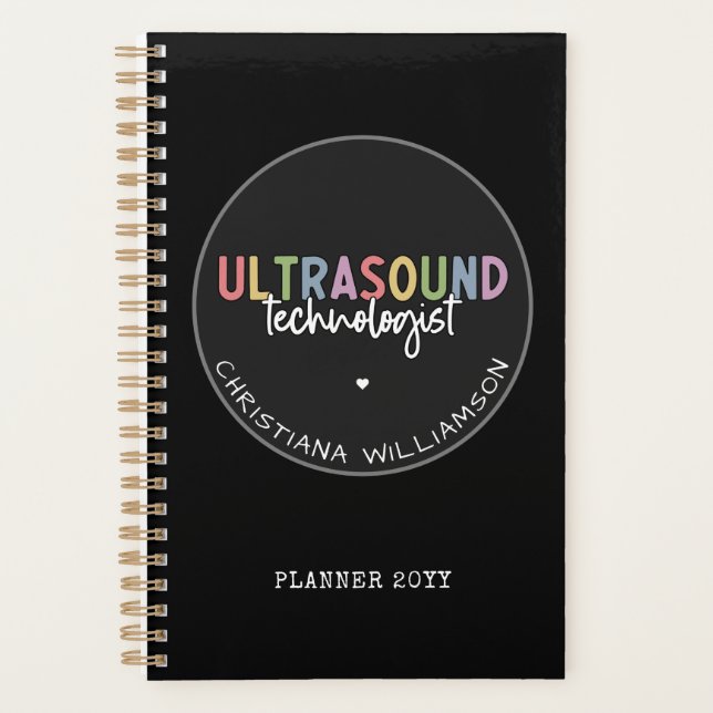 Individuelle Name Ultrasound Technologist Geschenk Planer (Vorderseite)