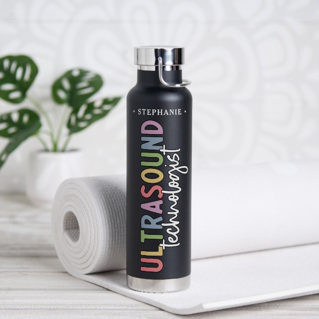 Individuelle Name Ultrasound Technologist Geschenk Trinkflasche (Yoga)