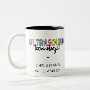 Individuelle Name Ultrasound Technologist Geschenk Zweifarbige Tasse