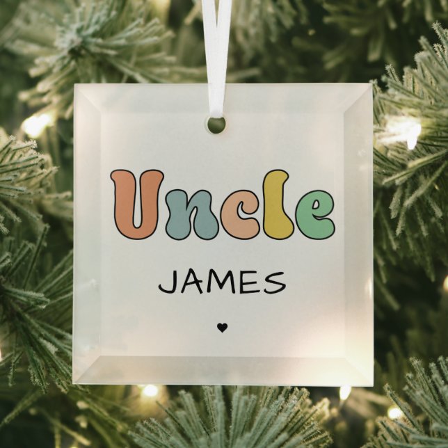 Individuelle Name Uncle Retro-Geschenk | PERSONALI Ornament Aus Glas (Insitu)