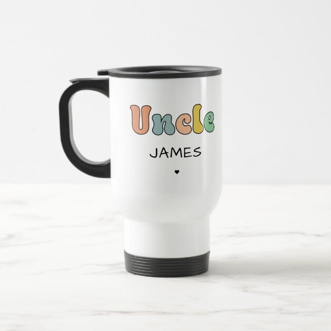 Individuelle Name Uncle Retro-Geschenk | PERSONALI Reisebecher (Links)