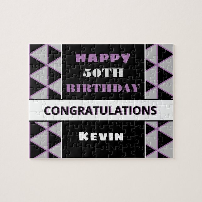 Individuelle Name und 50 Jahre alt Puzzle (Horizontal)