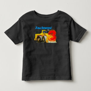 Individuelle Name und Age Boys Riesengelber Digger Kleinkind T-shirt