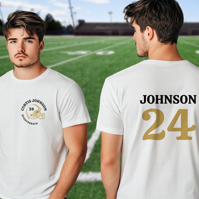 Individuelle Name und Anzahl Vintager Fußballhelme T-Shirt (Von Creator hochgeladen)