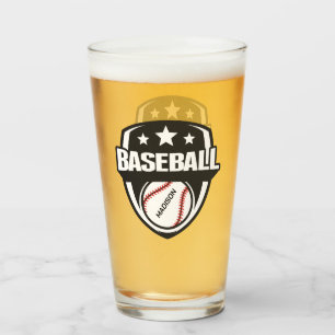 Individuelle Name- und Farbbaseball Glas