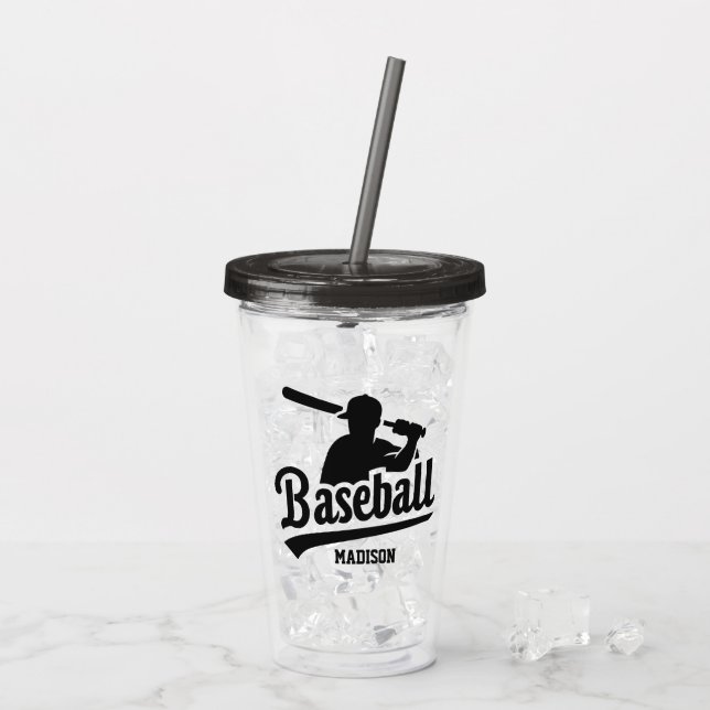 Individuelle Name- und FarbBaseball-Player Acryltrinkbecher (Rückseite Ice)