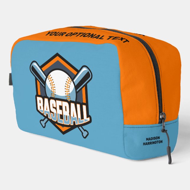 Individuelle Name- und Farbbaseball Waschbeutel (Rechte Ecke)