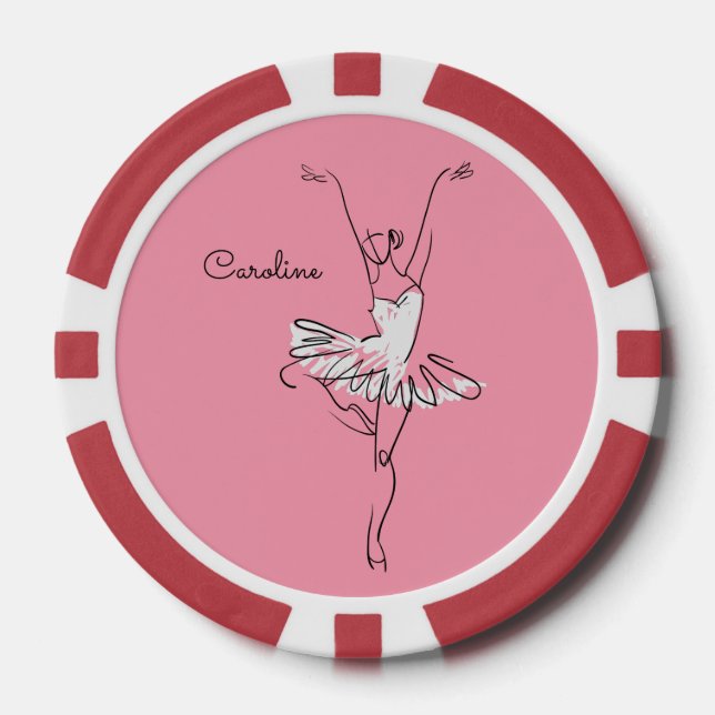 Individuelle Name- und Farbchips von Ballerina Pok Pokerchips (Vorderseite)