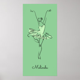 Individuelle Name und Farbe Ballerina-Poster Poster