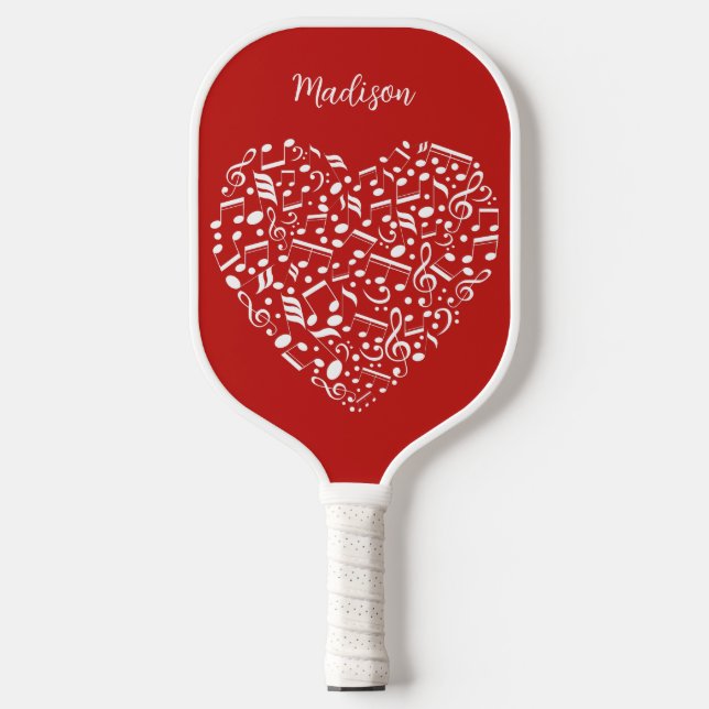 Individuelle Name und Farbe des Herzens Pickleball Schläger (Vorderseite)
