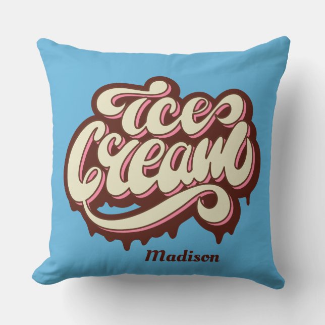 Individuelle Name und Farbe Eiswürfel werfen Kisse Kissen (Vorderseite)