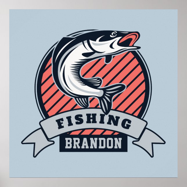 Individuelle Name und Farbe Fisher Poster (Vorne)