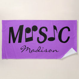 Individuelle Name und Farbe MUSIK Strandtuch
