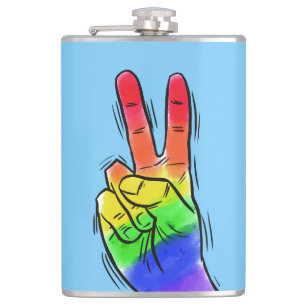 Individuelle Name und Farbe Rainbow Flachmann