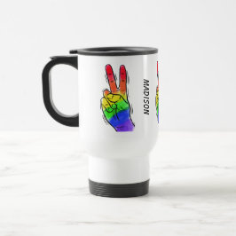 Individuelle Name und Farbe Rainbow Tasse