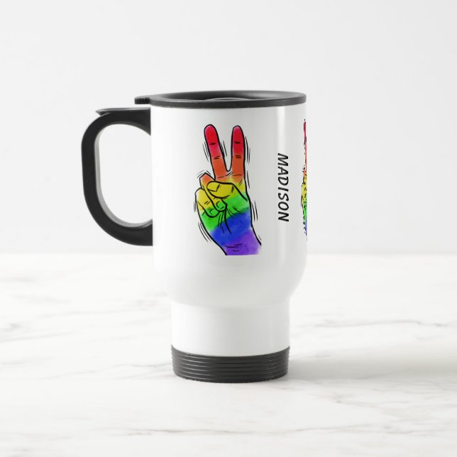 Individuelle Name und Farbe Rainbow Tasse (Links)