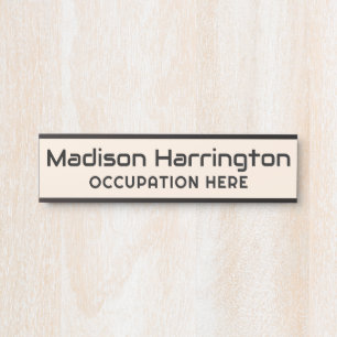 Individuelle Name und Farbe Türschild