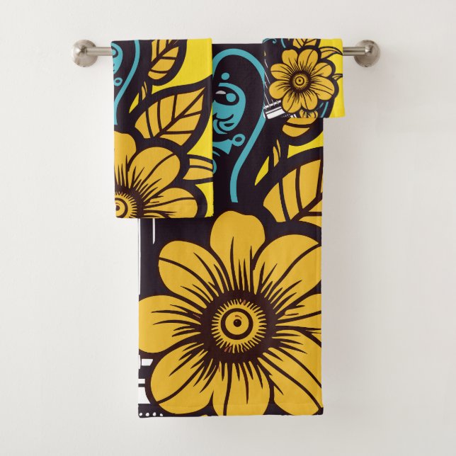 Individuelle Name und Farbe Ukulele Badhandtuch Set (Insitu)