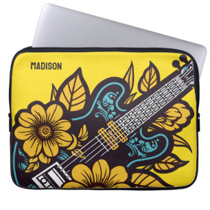 Individuelle Name und Farbe Ukulele Laptopschutzhülle