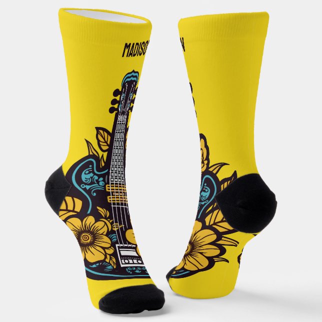Individuelle Name und Farbe Ukulele Socken (Gewinkelt)