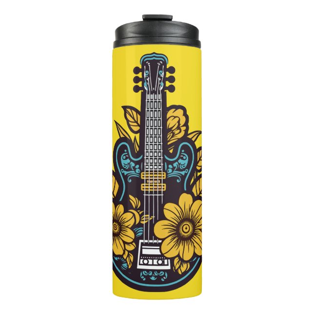 Individuelle Name und Farbe Ukulele Thermosbecher (Vorderseite)
