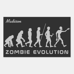 Individuelle Name und Farbe Zombie Evolution Aufkl Rechteckiger Aufkleber