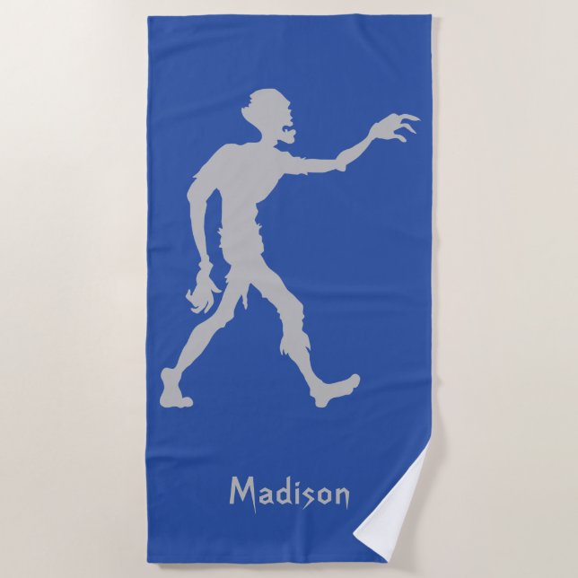 Individuelle Name und Farbe Zombie Handtuch (Vorderseite)