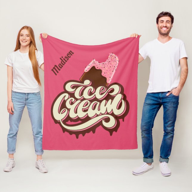 Individuelle Name- und Farbeis Cremedecke Fleecedecke (Beispiel)