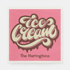 Individuelle Name- und Farbeis-Papierservietten Serviette