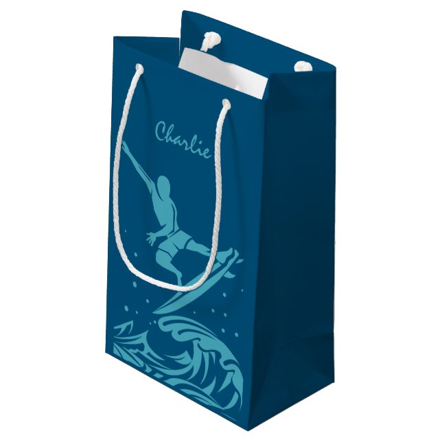 Individuelle Name- und Farbensack Kleine Geschenktüte (Rückseite Schrägansicht)