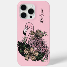 Individuelle Name und Farbrosa Flamingo Case-Mate iPhone Hülle