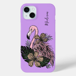 Individuelle Name und Farbrosa Flamingo Case-Mate iPhone Hülle