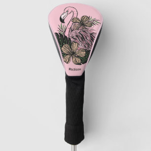 Individuelle Name und Farbrosa Flamingo Golf Headcover