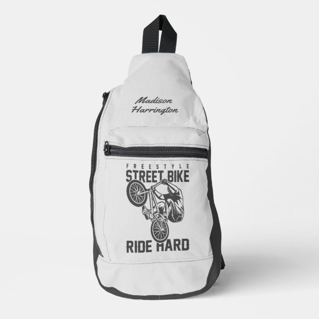 Individuelle Name- und Farbstraßenrad Crossbody Bag (Vorderseite)