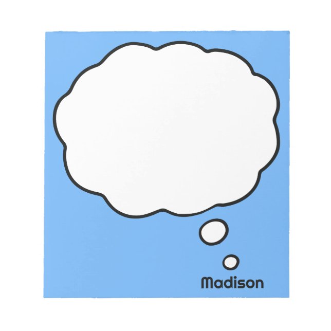 Individuelle Name- und Farbthemenblase Notizblock (Vorderseite)