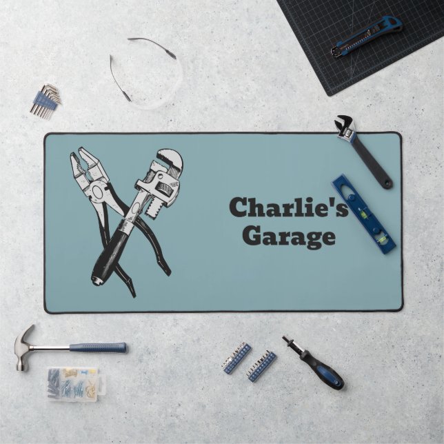 Individuelle Name- und FarbTOOLS Schreibtischunterlage (Arbeitsplatz)