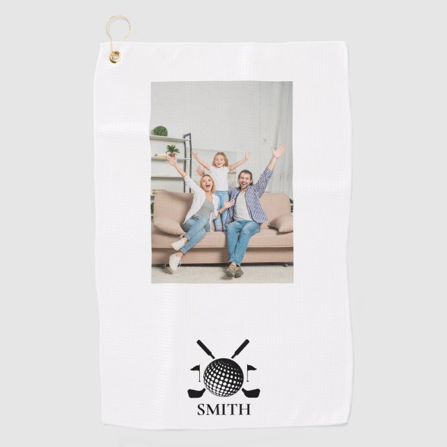 Individuelle Name- und Foto-Golfclubs Golfhandtuch (Vorderseite)