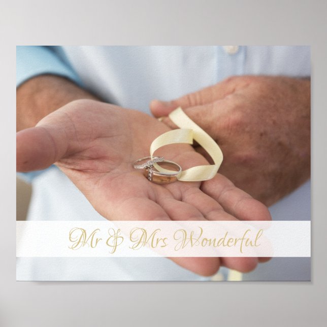 Individuelle Name- und Foto-Hochzeitplakat Poster (Vorne)