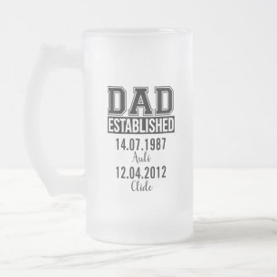 Individuelle Name und Geburtsgeschenk für Vater Mattglas Bierglas