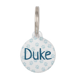 Individuelle Name und ID Nummer Pet Tag Blue Paw P Haustiermarke
