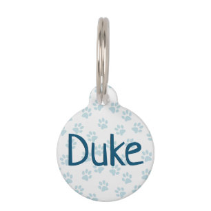 Individuelle Name und ID Nummer Pet Tag Blue Paw P Haustiermarke