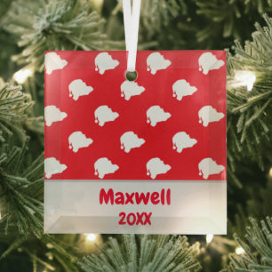 Individuelle Name und Jahr Weihnachtsmann-Muster O Ornament Aus Glas