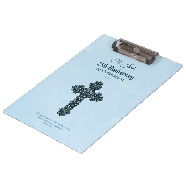 Individuelle Name und Jubiläumsjahr Ordination, Pr Klemmbrett (Schrägansicht)