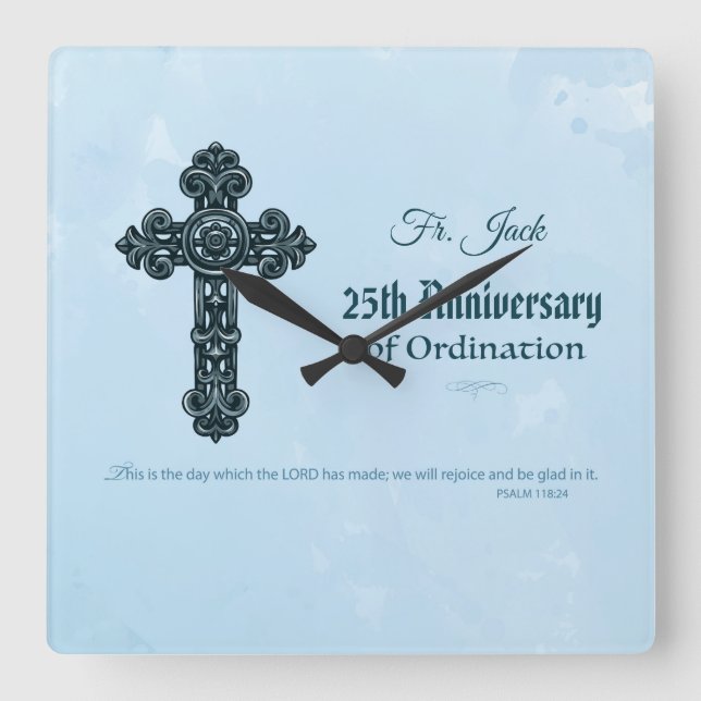 Individuelle Name und Jubiläumsjahr Ordination, Pr Quadratische Wanduhr (Vorderseite)
