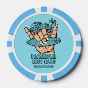 Individuelle Name und Lage Surf Shaka Pokerchips