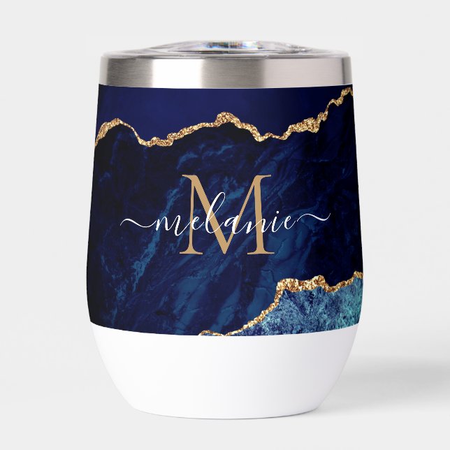 Individuelle Name und Letter aus blauem Marmor (Vorderseite)