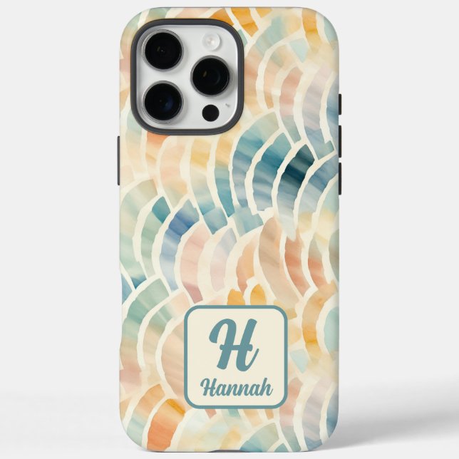 Individuelle Name und Mit Monogramm Wasserfarbe Ge Case-Mate iPhone Hülle (Rückseite)