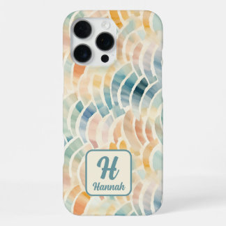 Individuelle Name und Mit Monogramm Wasserfarbe Ge iPhone 16 Pro Max Hülle